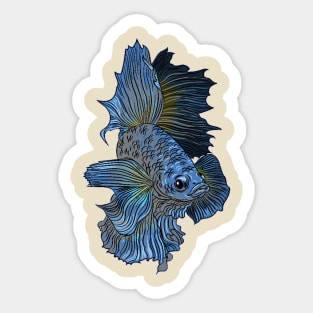 blue sea ornamental fish Sticker